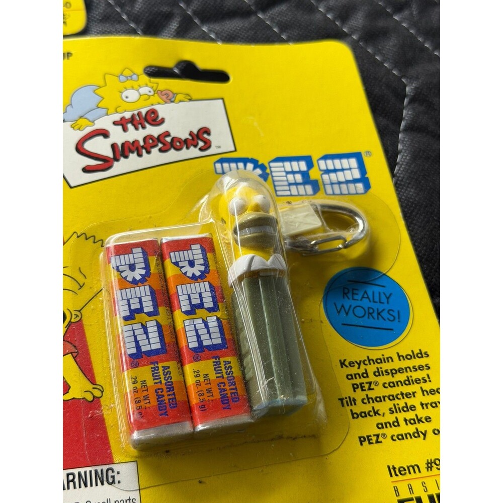 Vintage 2001 The Simpsons Homer Simpson PEZ Keychain Dispenser New In Box
